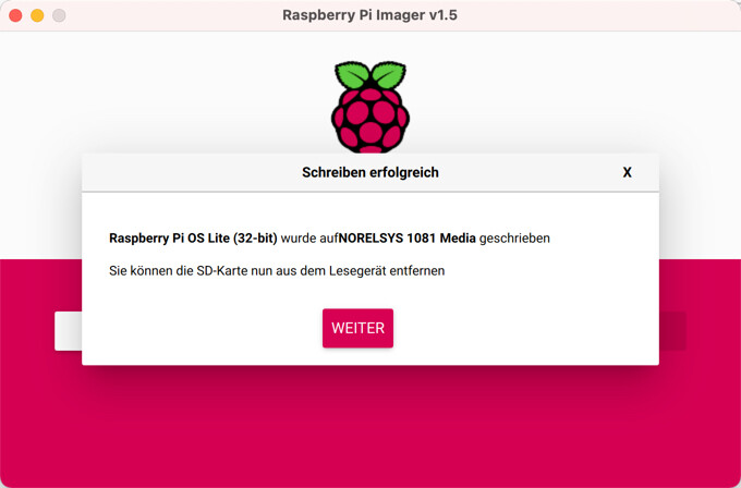 raspberry pi os imager ready